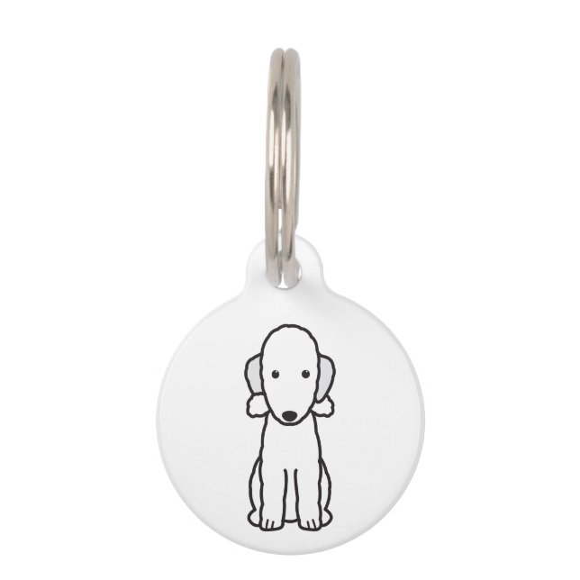 Placa Para Mascotas Personalizado de Perro Terrier de Bedlington (Anverso)