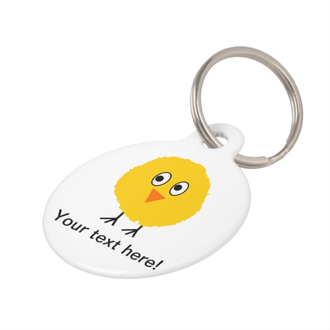 Placa Para Mascotas Personalizado de pollo lindo (Lateral)