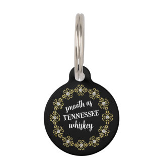 Placa Para Mascotas Personalizado de Whiskey negro personalizado
