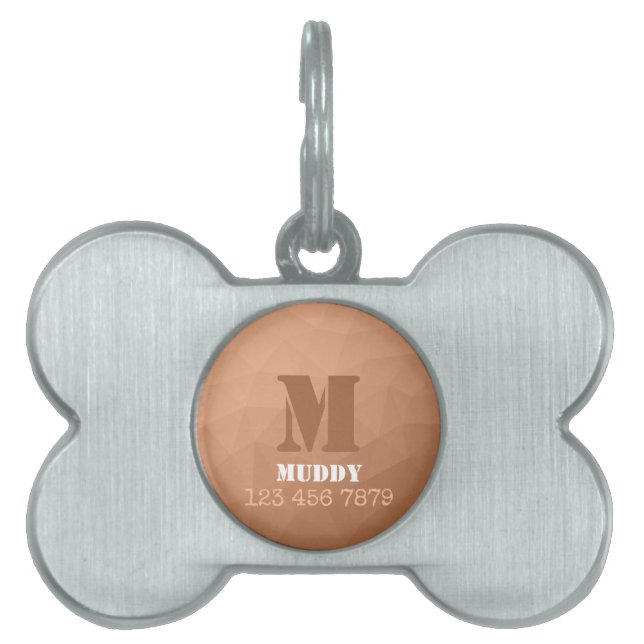 Placa Para Mascotas Personalizado del patrón de malla de la geometría  (Frente)
