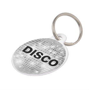Placa Para Mascotas Personalizado Disco Ball Dog Tag