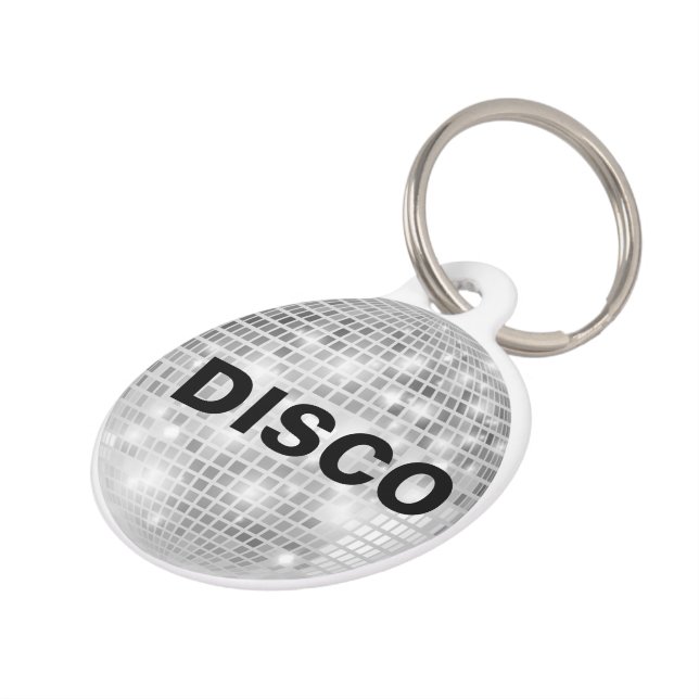 Placa Para Mascotas Personalizado Disco Ball Dog Tag (Lateral)