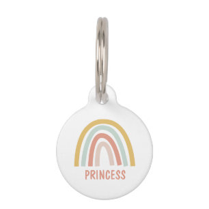 Placa Para Mascotas Personalizado el arcoiris del Boho Pastel