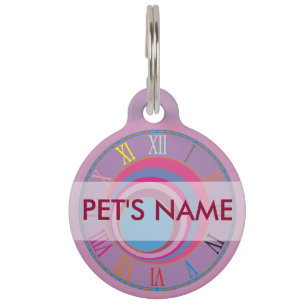 Placa Para Mascotas Personalizado girly bonito swift círculos tornado