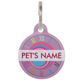 Placa Para Mascotas Personalizado girly bonito swift círculos tornado
