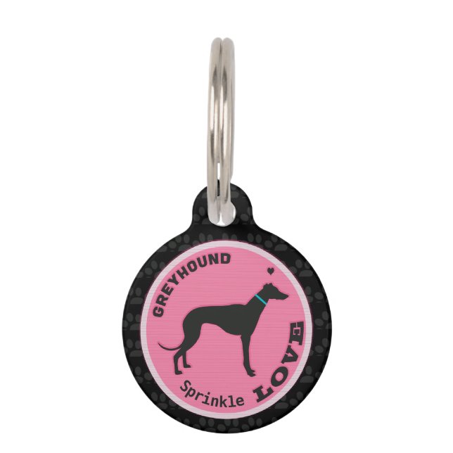 Placa Para Mascotas Personalizado Greyhound Dog (Anverso)