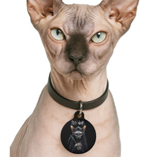 Placa Para Mascotas Personalizado Grim Reaper Sphynx Cat Funny