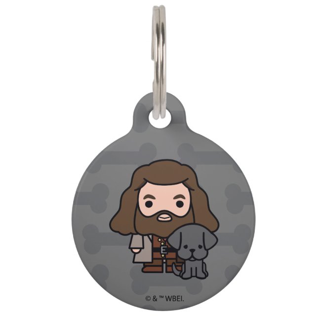 Placa Para Mascotas Personalizado Hagrid y Fang Character Art (Anverso)