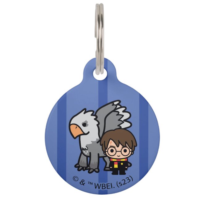 Placa Para Mascotas Personalizado Harry Potter y Buckbeak (Anverso)