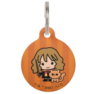 Placa Para Mascotas Personalizado Hermione y Crookshanks
