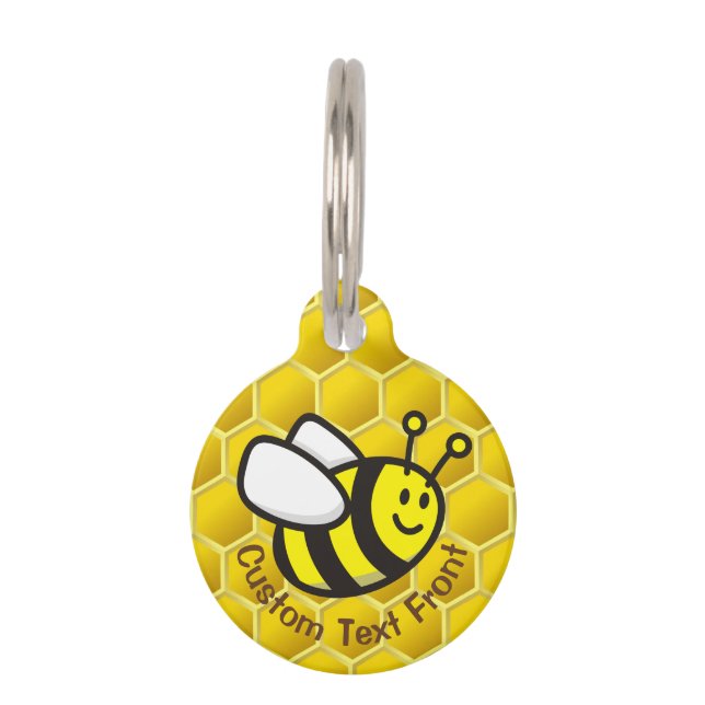 Placa Para Mascotas Personalizado Honeybee (Anverso)
