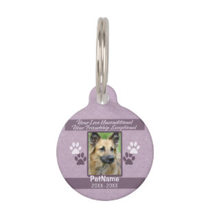 Placa Para Mascotas Personalizado incondicional de la condolencia del