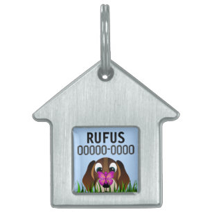 Placa Para Mascotas Personalizado lindo Beagle Dog Pet Tags - Casa