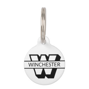 Placa Para Mascotas Personalizado moderno monograma nombre contacto pe