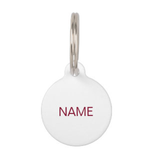 Placa Para Mascotas Personalizado moderno simple Doble cara Nombre Inf