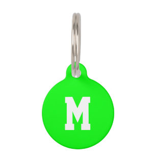 Placa Para Mascotas Personalizado monograma información inicial de neó