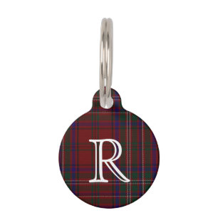 Placa Para Mascotas Personalizado Monogramed MacClure Plaid Dog Tag