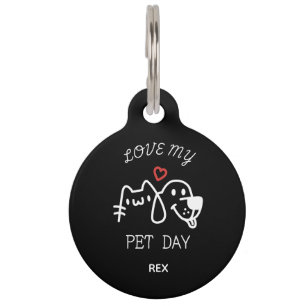 Placa Para Mascotas Personalizado Nacional Ama tu Día Mascota