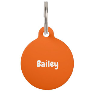 Placa Para Mascotas Personalizado Naranja de fotografía de nombre pers