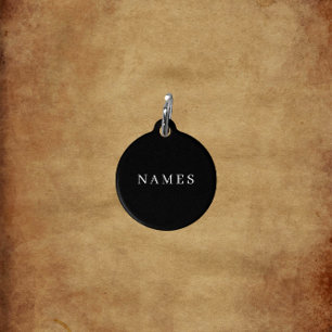 Placa Para Mascotas Personalizado negro simple Añadir su nombre elegan