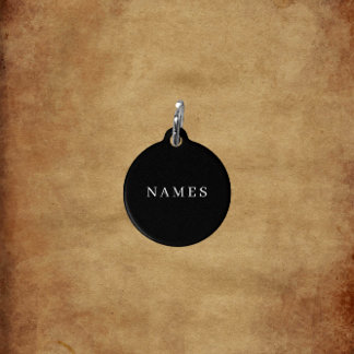 Placa Para Mascotas Personalizado negro simple Añadir su nombre elegan