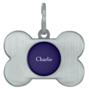Placa Para Mascotas Personalizado Nombre personalizado Foto arte Azul