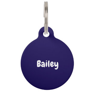 Placa Para Mascotas Personalizado Nombre personalizado Foto Azul oscur