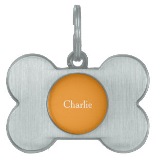 Placa Para Mascotas Personalizado Nombre personalizado Foto Naranja li