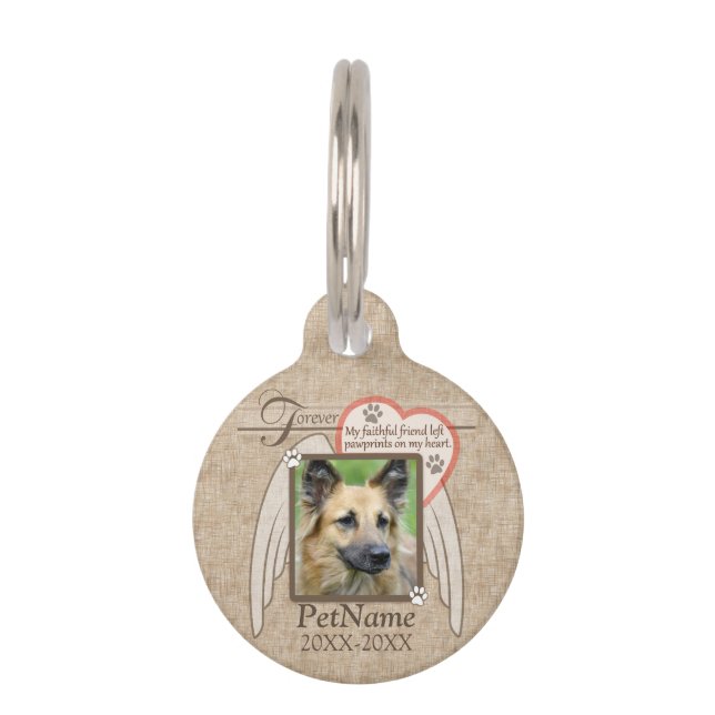 Placa Para Mascotas Personalizado para siempre amado de la condolencia (Anverso)