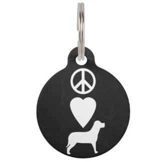 Placa Para Mascotas Personalizado Paz Amor Perros Personalizado Etique