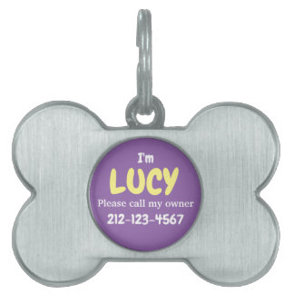 Placa Para Mascotas Personalizado personalizado de perros Chicas morad