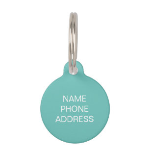 Placa Para Mascotas Personalizado simple mascota de perro blanco verde