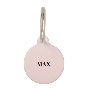 Placa Para Mascotas Personalizado simple perro minimalista rosa de col