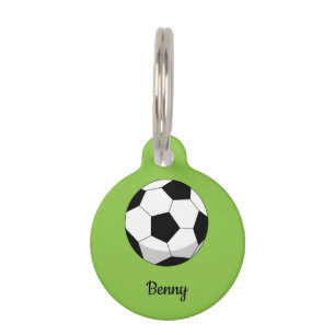 Placa Para Mascotas Personalizado Soccer Ball Añadir su nombre