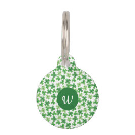 Placa Para Mascotas Personalizado St Patrick's Day Shamrock Green Clov