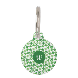 Placa Para Mascotas Personalizado St Patrick's Day Shamrock Green Clov