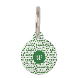 Placa Para Mascotas Personalizado St Patrick's Day Shamrock Heart Whit