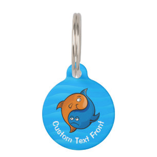 Placa Para Mascotas Personalizado Yin Yang Fish