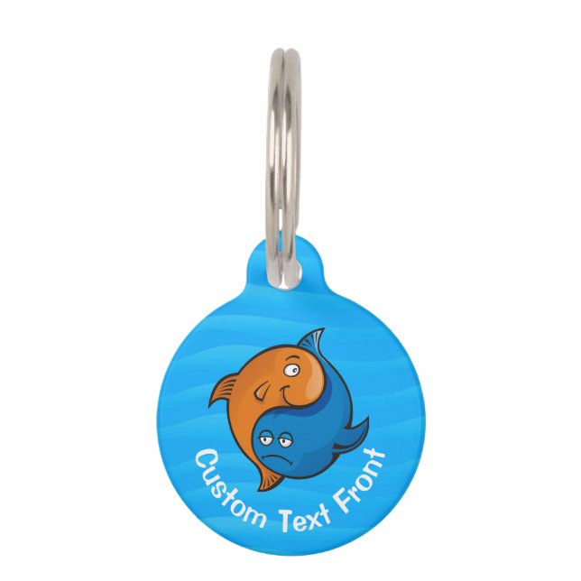 Placa Para Mascotas Personalizado Yin Yang Fish (Anverso)