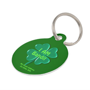 Placa Para Mascotas Personalizar-"Cuatro Atracciones de Hojas" Estoy P