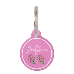 Placa Para Mascotas Personalizar el color rosa del nombre