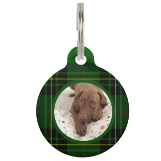 Placa Para Mascotas Personalizar perro verde Forbes Tartan