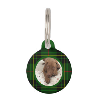Placa Para Mascotas Personalizar perro verde Forbes Tartan