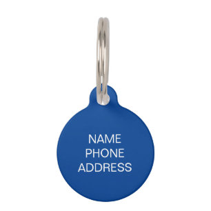 Placa Para Mascotas Personalizar, personalizar azul, perro blanco, nom
