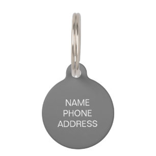 Placa Para Mascotas Personalizar, personalizar gris, perro blanco, nom