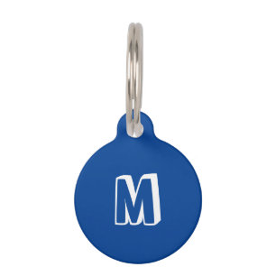 Placa Para Mascotas Personalizar, personalizar perro blanco azul, nomb
