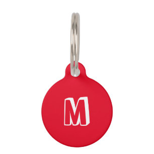 Placa Para Mascotas Personalizar, personalizar perro blanco rojo, masc