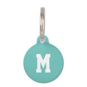 Placa Para Mascotas Personalizar, personalizar perro blanco verde azul