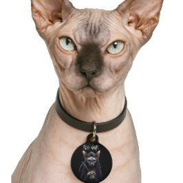 Placa Para Mascotas Personalize Grim Reaper Sphynx Cat Funny