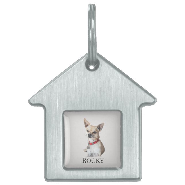 Placa Para Mascotas Personalized Dog Photo | Custom Pet Name  (Frente)